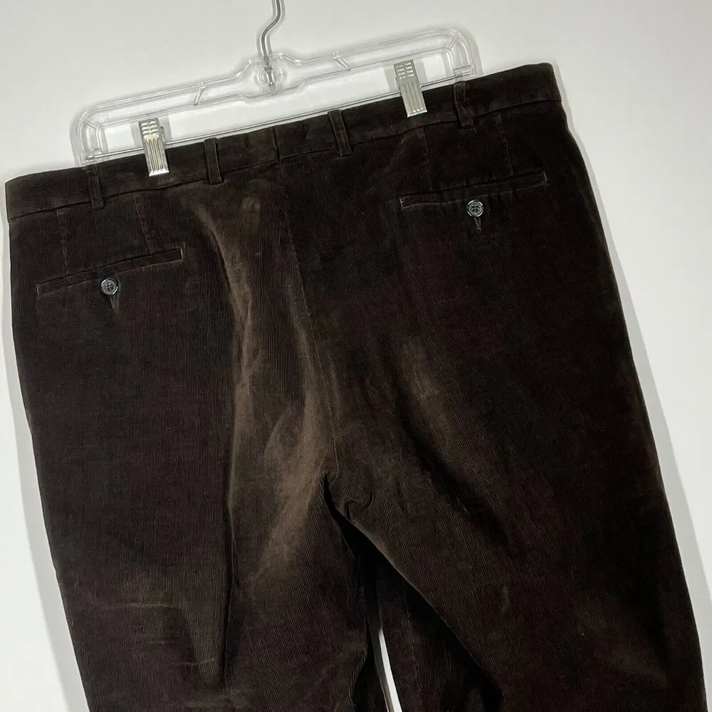 Lauren Ralph Lauren Corduroy Pants Mens 38x31 Brown Classic Stretch No Size Tag